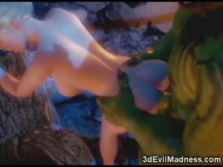 3D Elf Princess Ravaged by Orc - adult film at Ah-Me