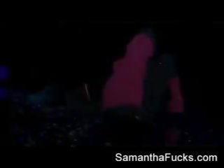 Samantha Saint gets off in this fabulous fantastic black light solo