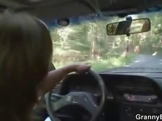 He picks up and fucks hitchhiking granny