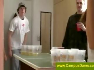Naughty beer drinking game at campus
