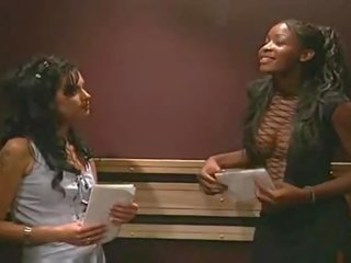 Oversexed Interracial lesbian adult film mov in elevator