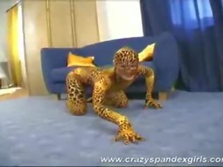 Crazy spandex young lassie teasing x rated film